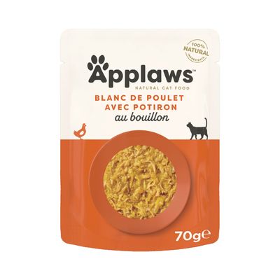Applaws Cat Natural in Brühe 12 x 70 g - Huhn mit Kürbis