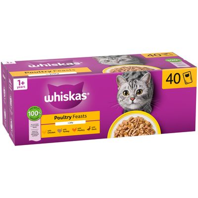 Whiskas 1+ Poultry Feasts in Jelly 40 x 85g