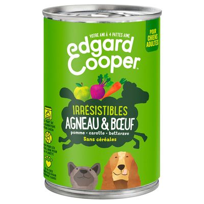 Edgard & Cooper Adult sans céréales 6 x 400 g pour chien agneau, bœuf