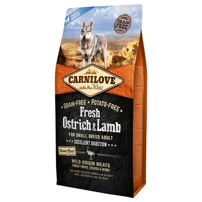 Carnilove Fresh Adult Small Breed ostrich, lamb for dogs  - 6 kg