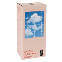  TIAKI Filet de protection avec renfort en fil d'acier, gris clair pour chat - 2 x 1,5 m