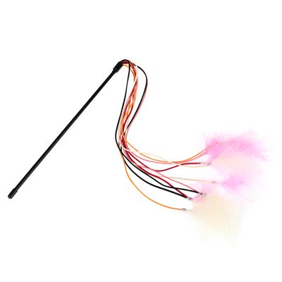 Caña TIAKI con cuerdas y plumas para gatos 1 unidad