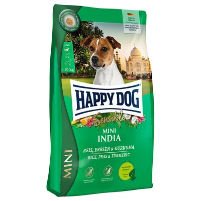 Двойна опаковка: Happy Dog Supreme суха храна за кучета - Sensible Mini India (2 x 4 кг)