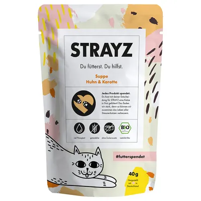 STRAYZ ekologiska soppa med kyckling & morot - Ekonomipack: 2 x 40 g