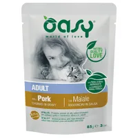 Oasy Adult Bocconcini in Salsa Buste 12 x 85 g umido gatto - con Maiale