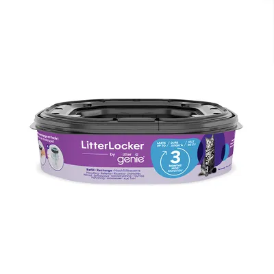 LitterLocker® Genie caixote para eliminação de areia para gatos, branco -  Pack económico: 2 cartuchos (SEM caixote)