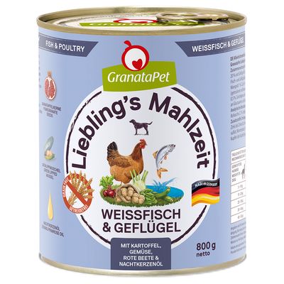 Zestaw GranataPet Liebling's Mahlzeit, 12 x 800 g Białoryb i drób