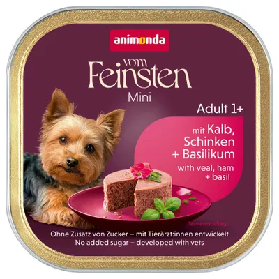 animonda vom Feinsten Adult Mini, 32 x 100 g - Cielęcina ze szynką i bazylią animonda vom Feinsten Adult Mini, 32 x 100 g - Cielęcina ze szynką i bazylią