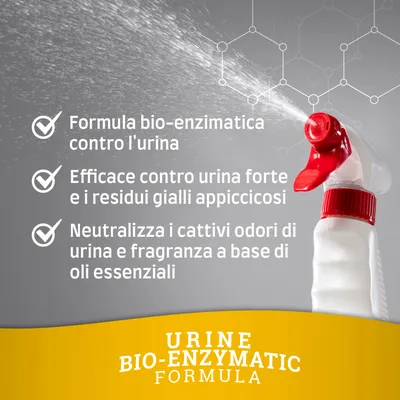 Formula bio-enzimatica contro l'urina, efficace contro urina forte e residui gialli appiccicosi, neutralizza i cattivi odori di urina, fragranza a base di oli essenziali. Urine Bio-Enzymatic Formula.