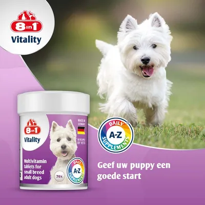 8in1 Vitality multivitamine tabletten voor kleine rassen - 70 tabletten