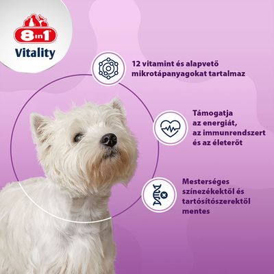 8in1 Vitality Multivitamin tabletta kistestű kutyáknak