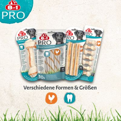 8in1 Pro Dental Twisted Sticks с пиле - 2 x 10 броя