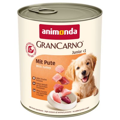 Sparpaket animonda GranCarno Original 24 x 800 g Junior: mit Pute