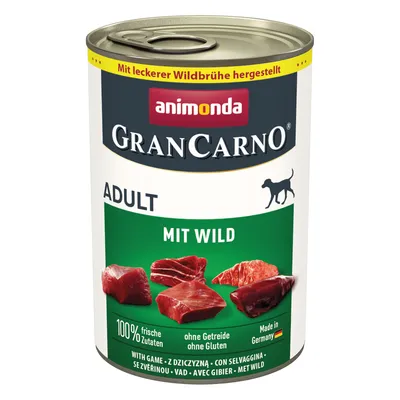 Animonda GranCarno Adulto com veado, 100% ingredientes frescos, sem cereais nem glúten, preparado com caldo de veado, Made in Germany. Animonda GranCarno Adulto com veado, 100% ingredientes frescos, sem cereais nem glúten, preparado com caldo de veado, Made in Germany.