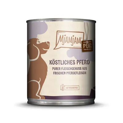 Mjamjam Pur Köstliches Pferd. Purer Fleischgenuss aus frischem Pferdefleisch. Getreidefrei.
