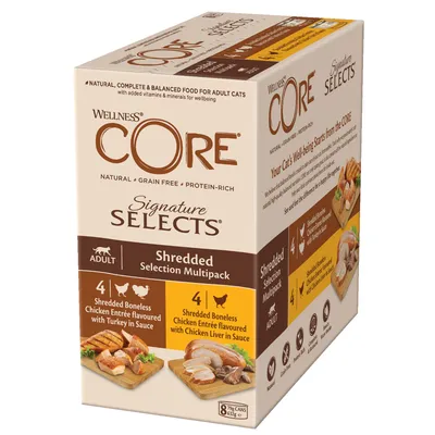 Wellness Core Signature Selects Adult Wet Cat Food - Shredded Selection (8 x 79g)