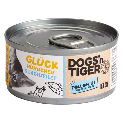 Sparpaket Dogs'n Tiger Cat Filet 24 x 70 g Hühnchen- & Lachsfilet