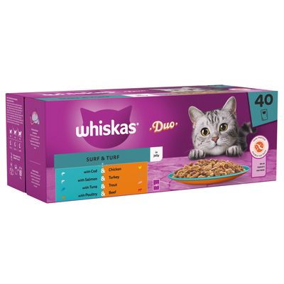 Whiskas 1+ Duo Surf & Turf in Jelly 40 x 85g