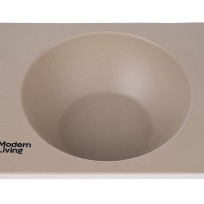 Modern Living miska na krmivo z béžového materiálu s kulatým prohloubením.