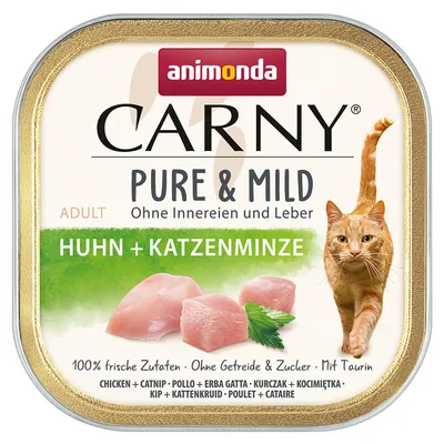 Výhodné balenie Animonda Carny Adult Pure & Mild 64 x 100 g - kuracie + mačacia mäta