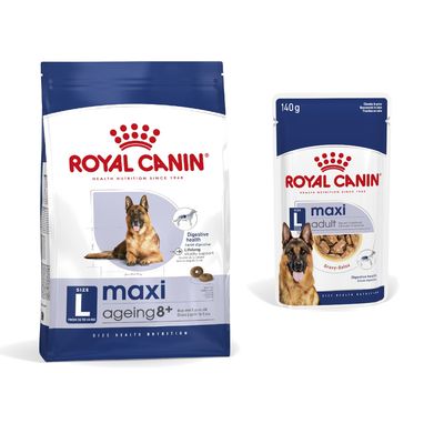 Royal Canin Size Dry Dog Food + Royal Canin Wet Dog Food - 15% Off! * - Maxi Ageing 8+ (15kg) + Maxi Ageing in Gravy (10 x 140g)