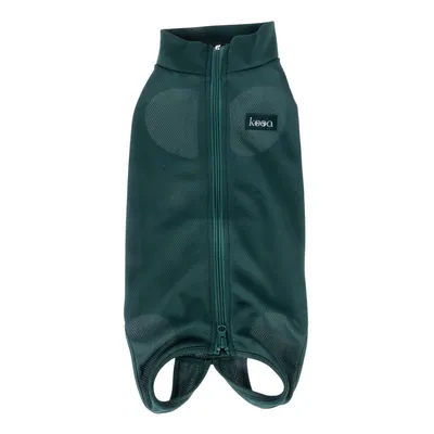 kooa chaqueta para perro en verde oscuro con cremallera frontal y aberturas para las patas, de material transpirable. kooa chaqueta para perro en verde oscuro con cremallera frontal y aberturas para las patas, de material transpirable.
