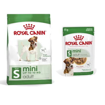 Royal Canin Size Dry Dog Food + Royal Canin Wet Dog Food - 15% Off! * - Mini Adult (8kg) + Mini Adult in Gravy (12 x 85g)
