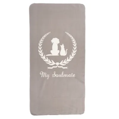 zooplus 'My Soulmate' Pet Blanket - Light Grey - 140 x 70cm (L x W)