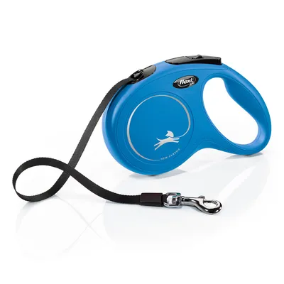flexi New Classic Gurt-Leine M blau, 5 m - Leine: 5 m lang