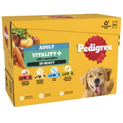 Pedigree Vitality+ Pouches in Gravy Multipack - 12 x 85g Pedigree Vitality+ Pouches in Gravy Multipack - 12 x 85g