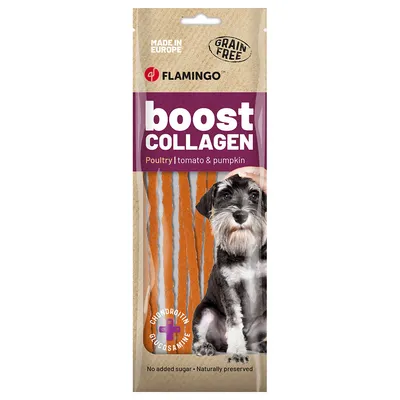 Flamingo Boost Collagen Spaghettis au poulet pour chien - 70 g