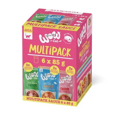 WOW Cat Fileuri în sos 6 x 85 g - Pachet mixt (3 sortimente)