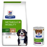 6 / 6,5 kg Hill's Prescription Diet Metabolic, Secco + 3 x 354 g Manzo & Verdure, Umido Cane gratis! - 6 kg Metabolic + Mobility con Pollo, Secco + 3 x 354 g Manzo & Verdure, Umido