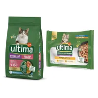 7,5 kg / 10 kg Ultima + passendes Nassfutter gratis! - 10 kg Sterilized Digestive Well-Being Forelle + 4 x 70 g Expert Nutrition Difficult Appetite Thunfisch & Huhn