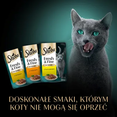 Zestaw mieszany Sheba Fresh & Fine w saszetkach, 50 x 50 g - Kurczak, drób i indyk w sosie