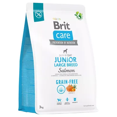  Brit Care Grain-Free Junior Large Breed сьомга и картофи  - 2 х 3 кг