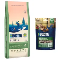 Bozita Dog Purely Grain Free + 2 x 70 g Meaty Bites mit Elch & Ente gratis! - 11 kg Adult Elch 