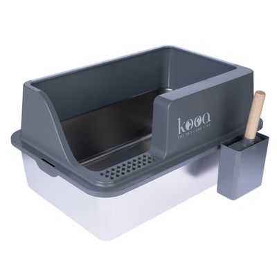 kooa Edelstahl-Katzentoilette grau