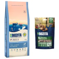 Bozita Dog Purely Grain Free + 2 x 70 g Meaty Bites mit Elch & Ente gratis! - 11 kg Adult Active Rentier