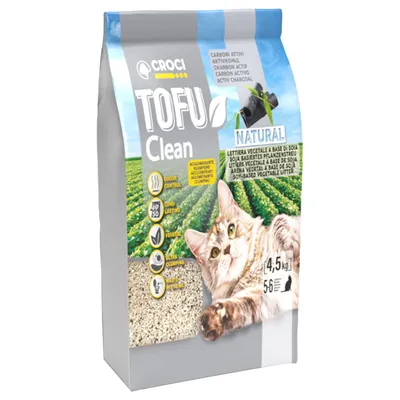 Litière Croci Tofu Clean Active pour chat  - 4,5 kg