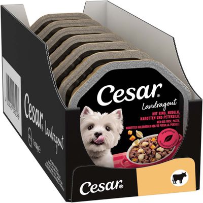 Mégapack Cesar 14 x 150 g pour chien - Ragoût bœuf, pâtes, carottes