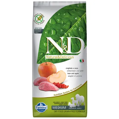 Farmina N&D Prime Grain Free Adult Medium/MAxi Boar and Apple - 12 kg