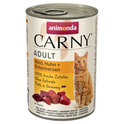 animonda Carny Adult 12 x 400 g Marha, csirke & kacsaszív