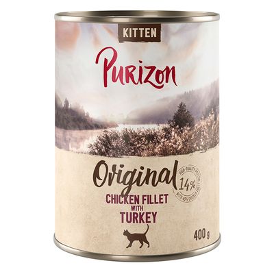 Purizon Adult 24 x 400 g - sans céréales pour chat Kitten: Hühnerfilet mit Truthahn