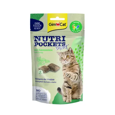 GimCat Nutri Pockets с насекоми и котешка мента - 3 x 60 г