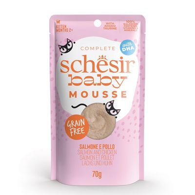 Schesir Baby Mousse 12 x 70 g Lax och kyckling