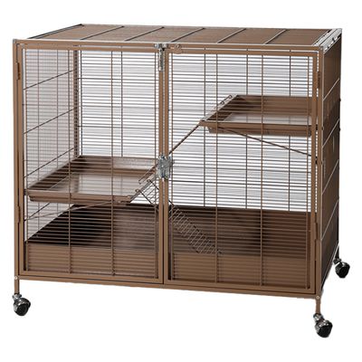 TIAKI Kleintierkäfig Étagère, caramel Hauptkäfig: L 93,5 x B 63 x H 84 cm