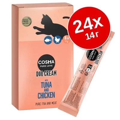 Икономична опаковка Cosma DUO Cream 24 x 14 г - сьомга и пиле