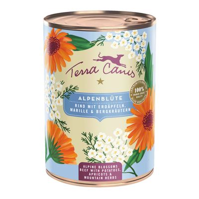 Boîtes Terra Canis menu Floralis 6 x 400 g pour chien fleur des Alpes : bœuf