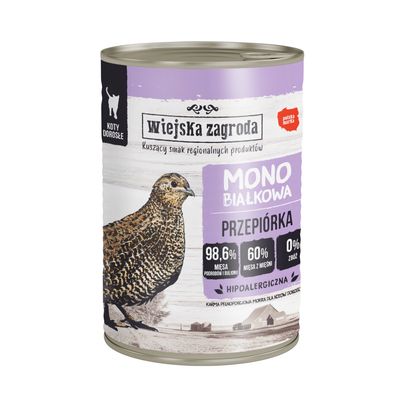 Korzystny pakiet Wiejska Zagroda Cat Monoprotein, 24 x 400 g Przepiórka